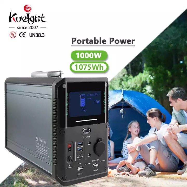 1000w Portable Power Station เครื่องกำเนิดไฟฟ้าพลังงานแสงอาทิตย์แบตเตอรี่ลิเธียมสำรองสำหรับการจัดหาอุปกรณ์แคมป์ปิ้ง