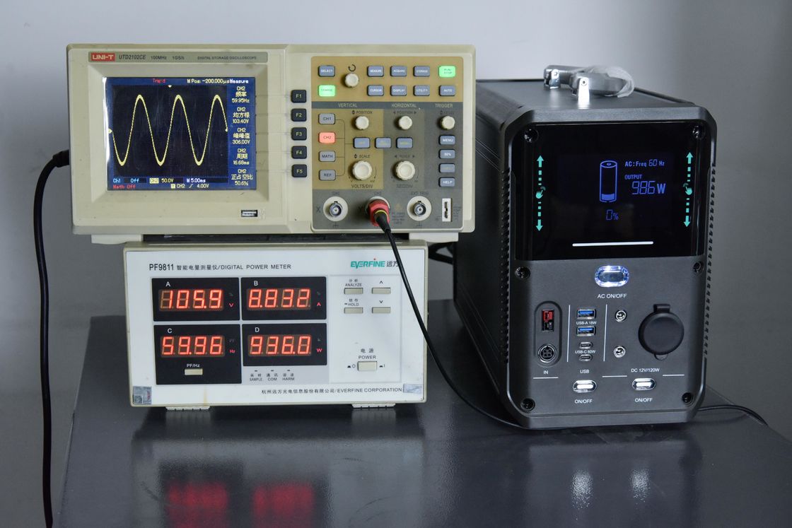 LiFePO4 ธนาคารพลังงานแสงอาทิตย์แบบพกพา 1000w MPPT แหล่งจ่ายไฟพลังงานแสงอาทิตย์สำหรับการตั้งแคมป์
