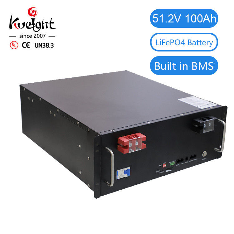 BMS พลังงานแสงอาทิตย์ชุดแบตเตอรี่ลิเธียม LiFePO4 51.2V 100ah ที่เก็บแบตเตอรี่ในบ้าน